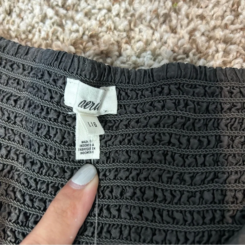 Aerie Charcoal Grey Smocked Skirt - Picture 3 of 6